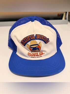 Vintave 76 Station Trucker Hat Bashful Butch Clovis Funny Snap Back